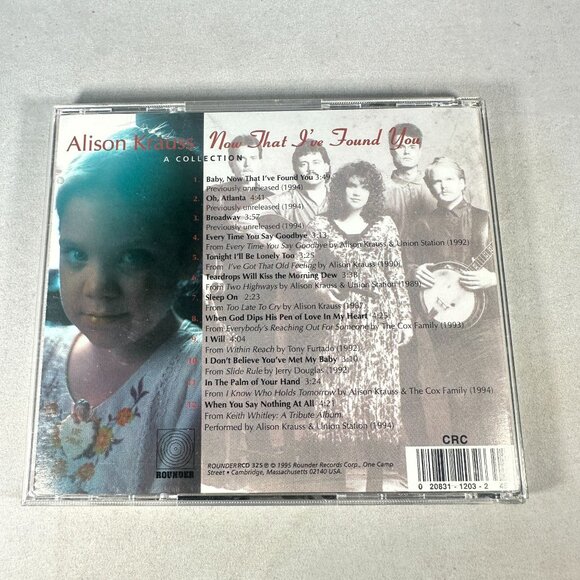 Alison Krauss Now That Ive Found You CD A Collection Rounder 1995 Folk Bluegrass - Picture 2 of 3
